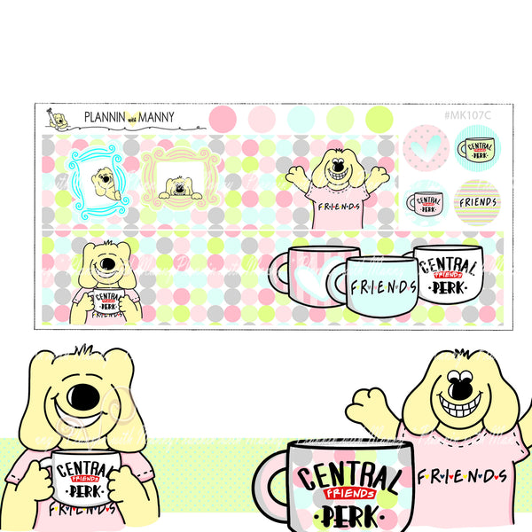 829, MK107, Friends Planner Stickers, Coffee Shop Stickers, Coffee Date Stickers,Central Perk Stickers