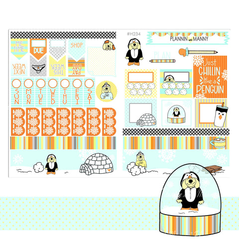 H234 HOBONICHI Weekly Planner Stickers - Penguin Life Collection