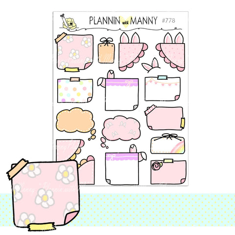 778 SPRING DOODLE Sticker Note Planner Stickers