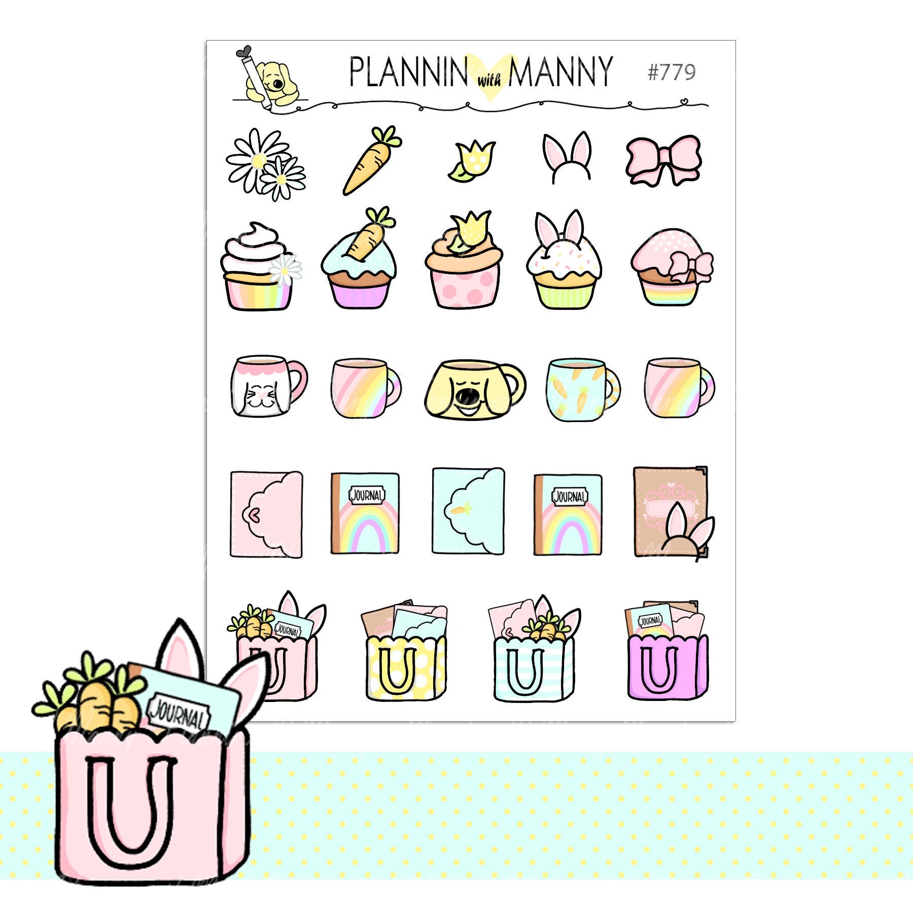 779 Spring Doodle Deco Planner Stickers – Plannin with Manny