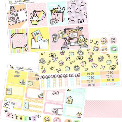 810 VERTICAL WEEKLY KIT- Spring Doodles Collection