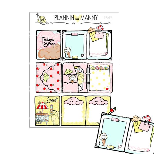 847 3D FOLDABLE ICE CREAM Planner Stickers - Scooping Collection