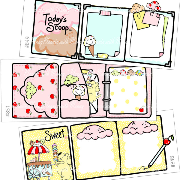 847 3D FOLDABLE ICE CREAM Planner Stickers - Scooping Collection