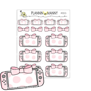 855 Pink Gamer Write In Planner Stickers - Manimal Crossing Collection