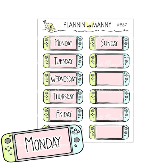 867 SWITCH DATE COVER Planner Stickers and Write Ins -Manimal Crossing Collection