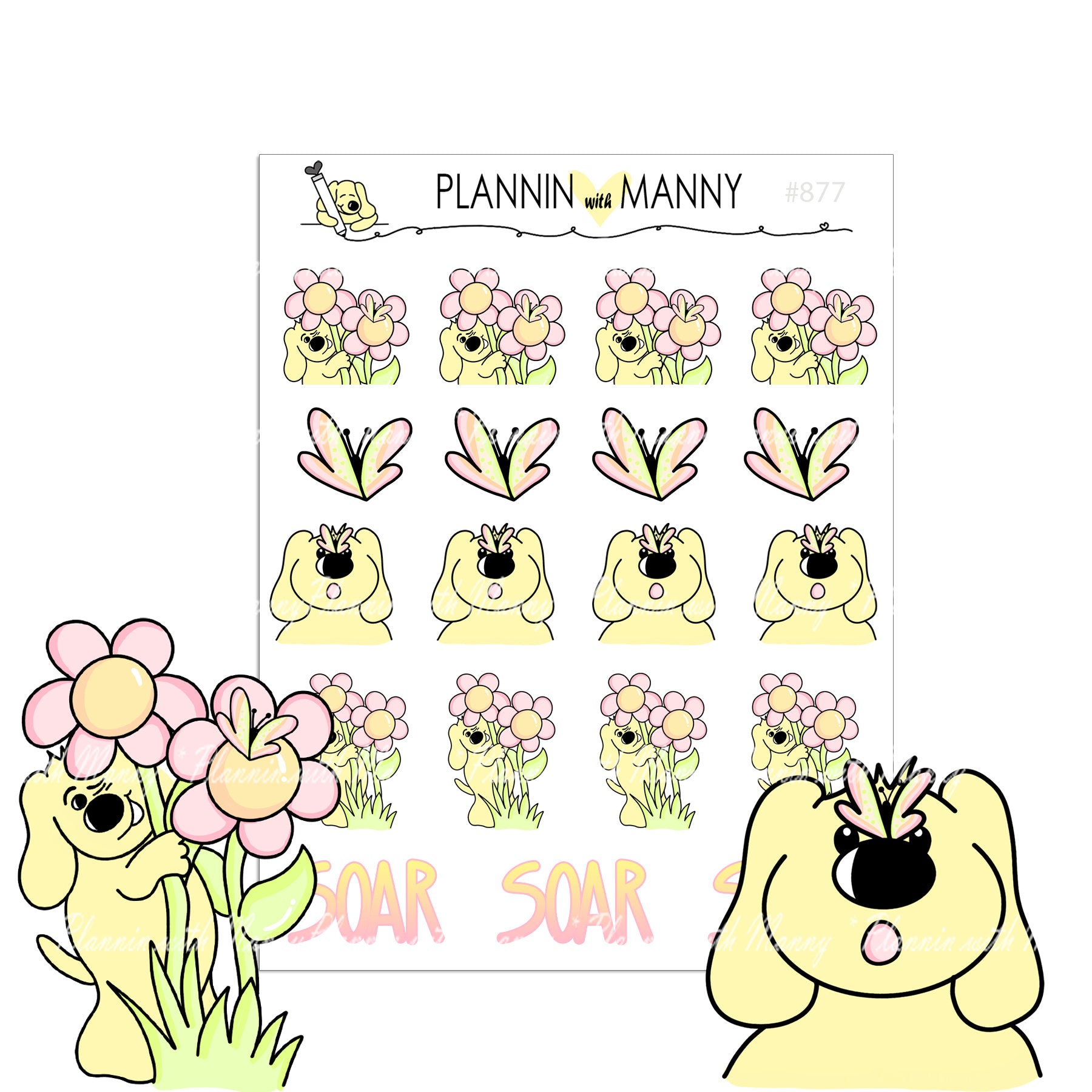 877 Butterfly Kisses Characters and Deco Planner Stickers