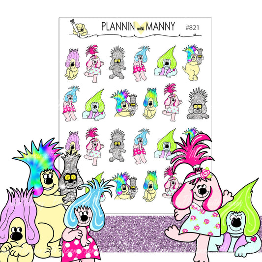 821 TROLLIN Character Planner Stickers