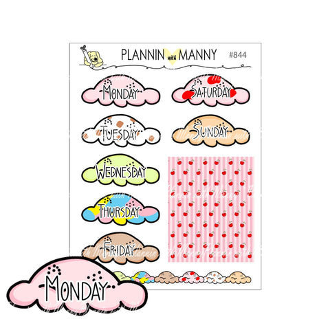 844 ICE CREAM DATE COVERS & HEADERS Planner Stickers - Scoopin Collection