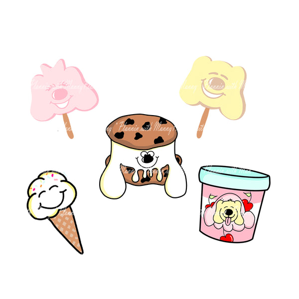 841 MANNY'S ICE CREAM TREATS Planner Stickers - Scoopin Collection