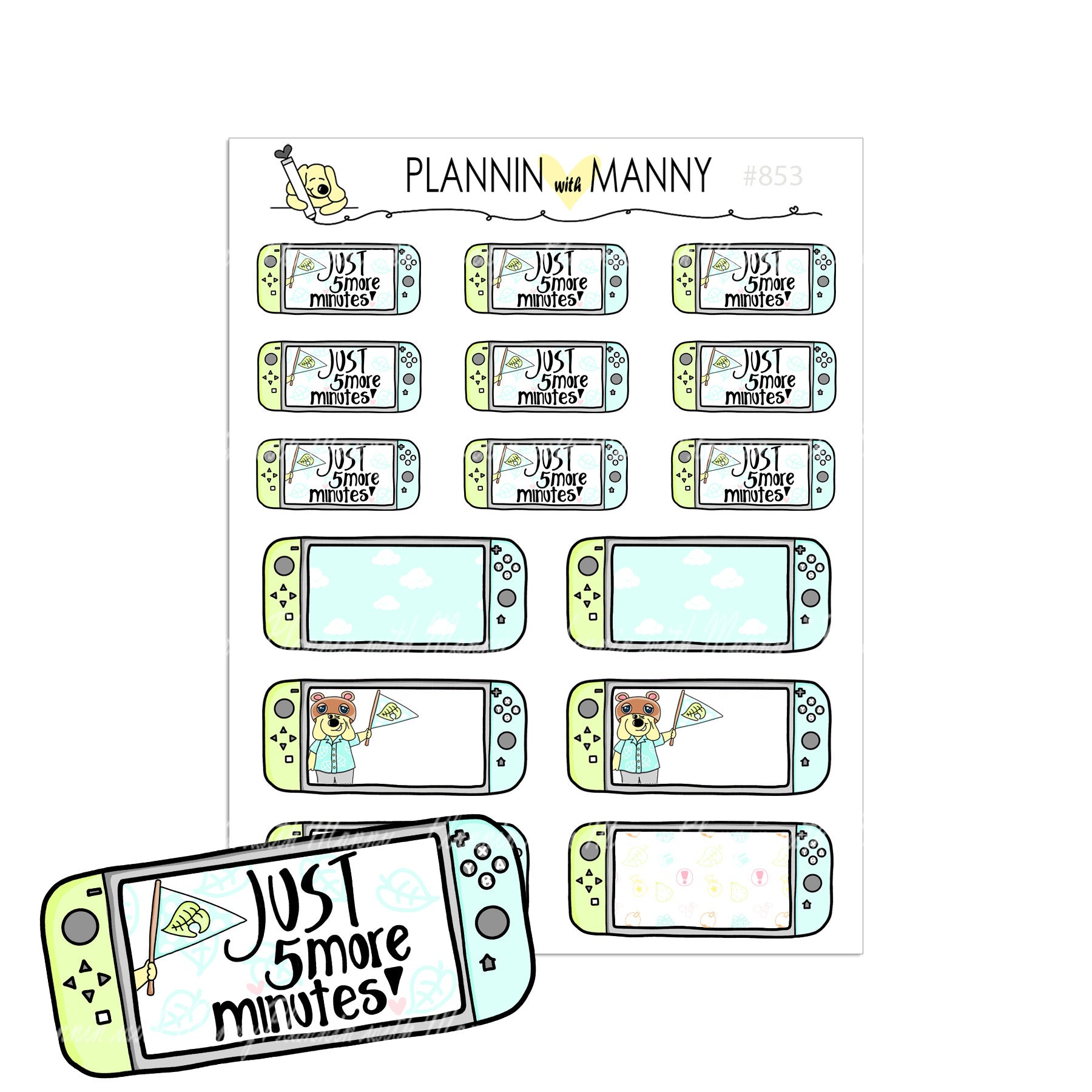 853 Gaming Planner Stickers & Write Ins - Manimal Crossings Collection