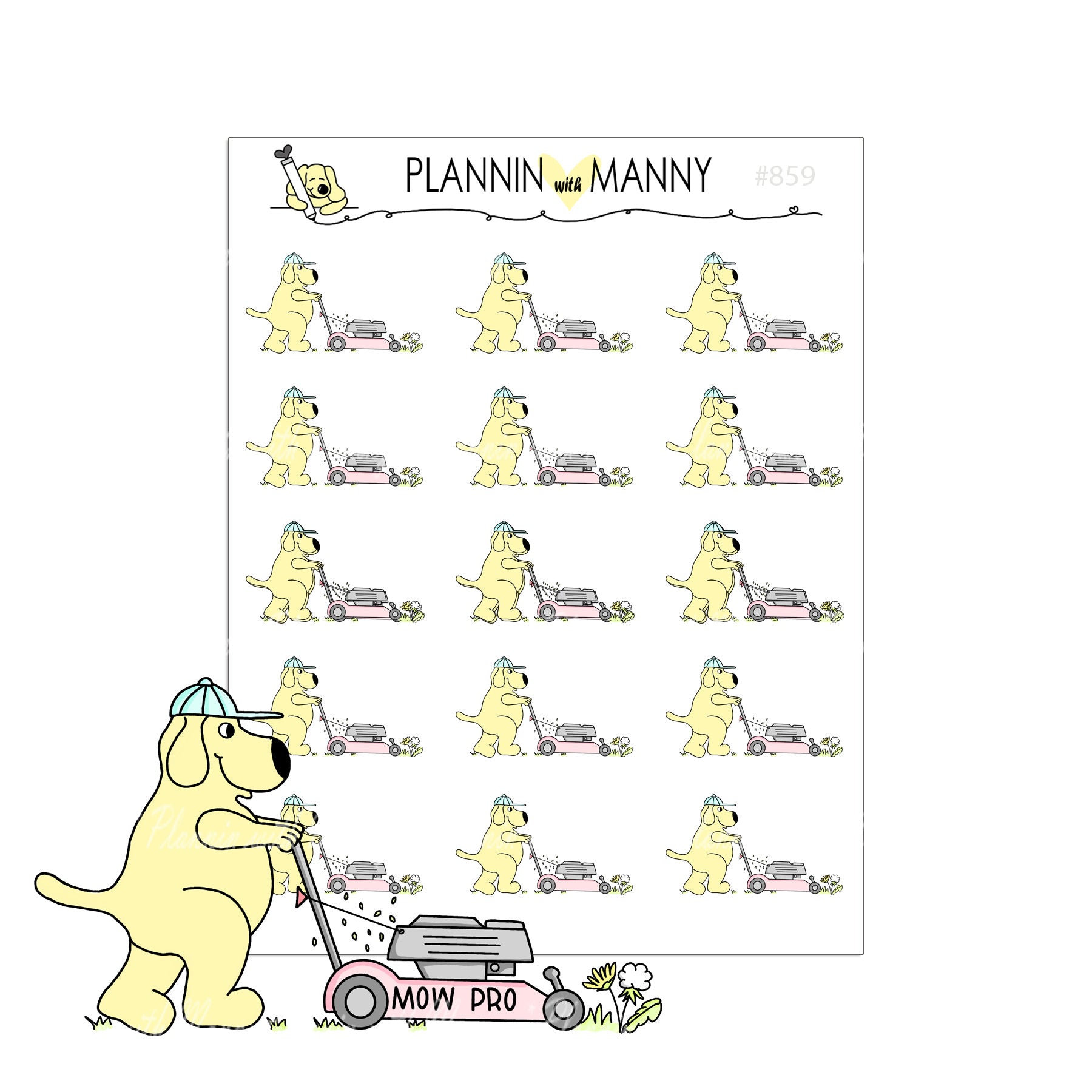 859 LAWN MOWING Planner Stickers