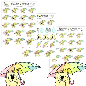 835, RAINY DAYS Planner Stickers,One of Those Days Stickers,Umbrella Stickers, Weather Stickers, Mood Stickers