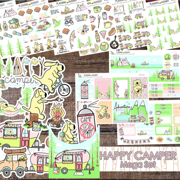 865 SMORE DATE COVER Planner Stickers - Happy Camper Collection
