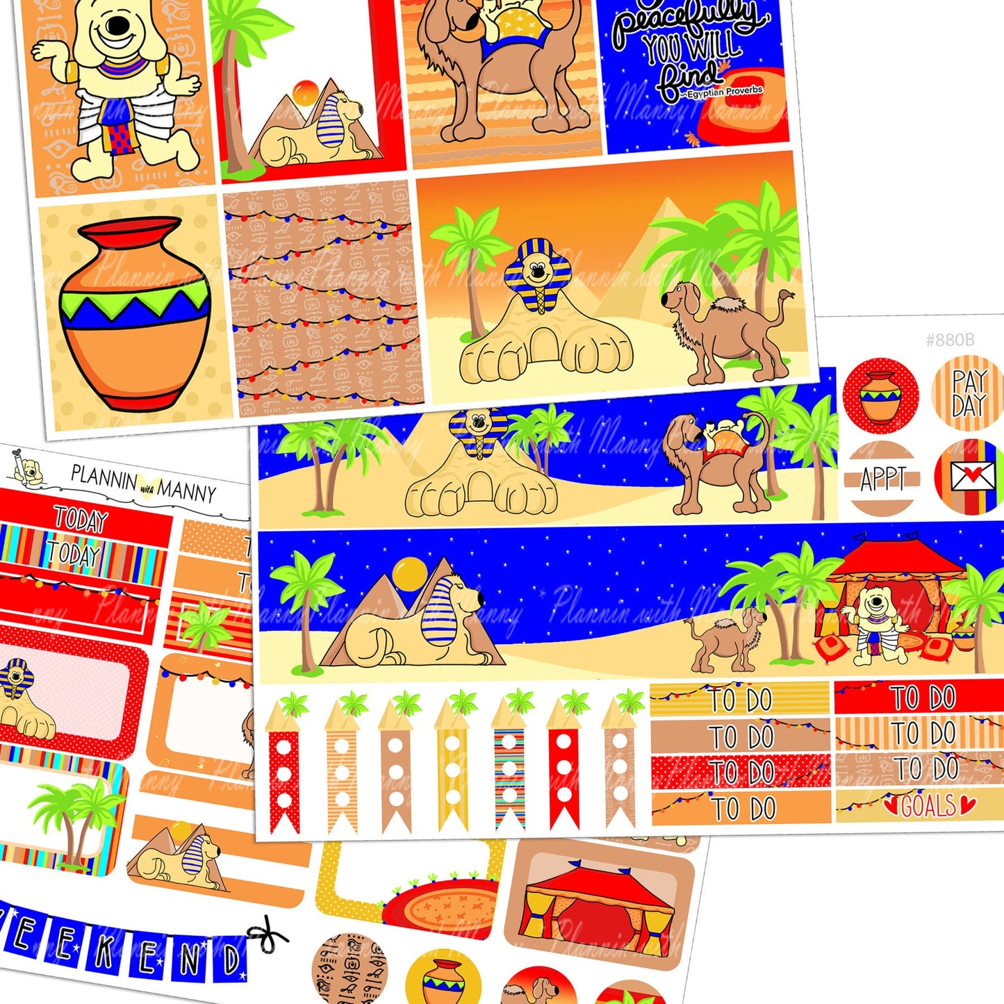 919 EGYPTIAN VASE Date Cover Planner Stickers - Walk Like an Egyptian Collection