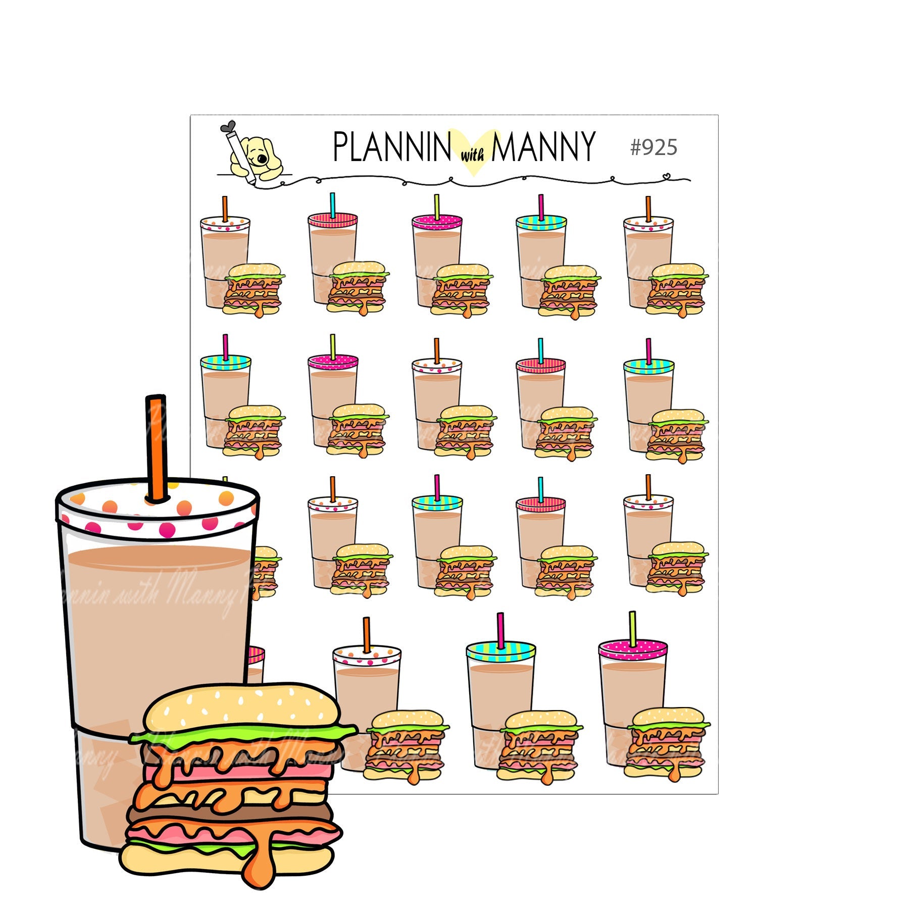 925 FAST FOOD Planner Stickers