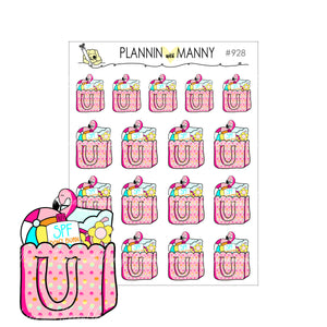 928 PINK BEACH TOTE Planner Stickers -Sandy Buns Collection