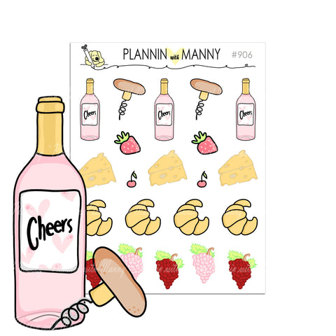906 Wine and Cheese Planner Stickers