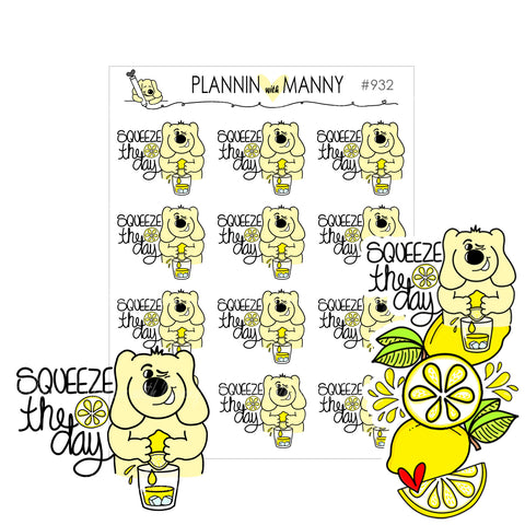 932 SQUEEZE THE DAY Planner Stickers - Give Me Lemons Collection
