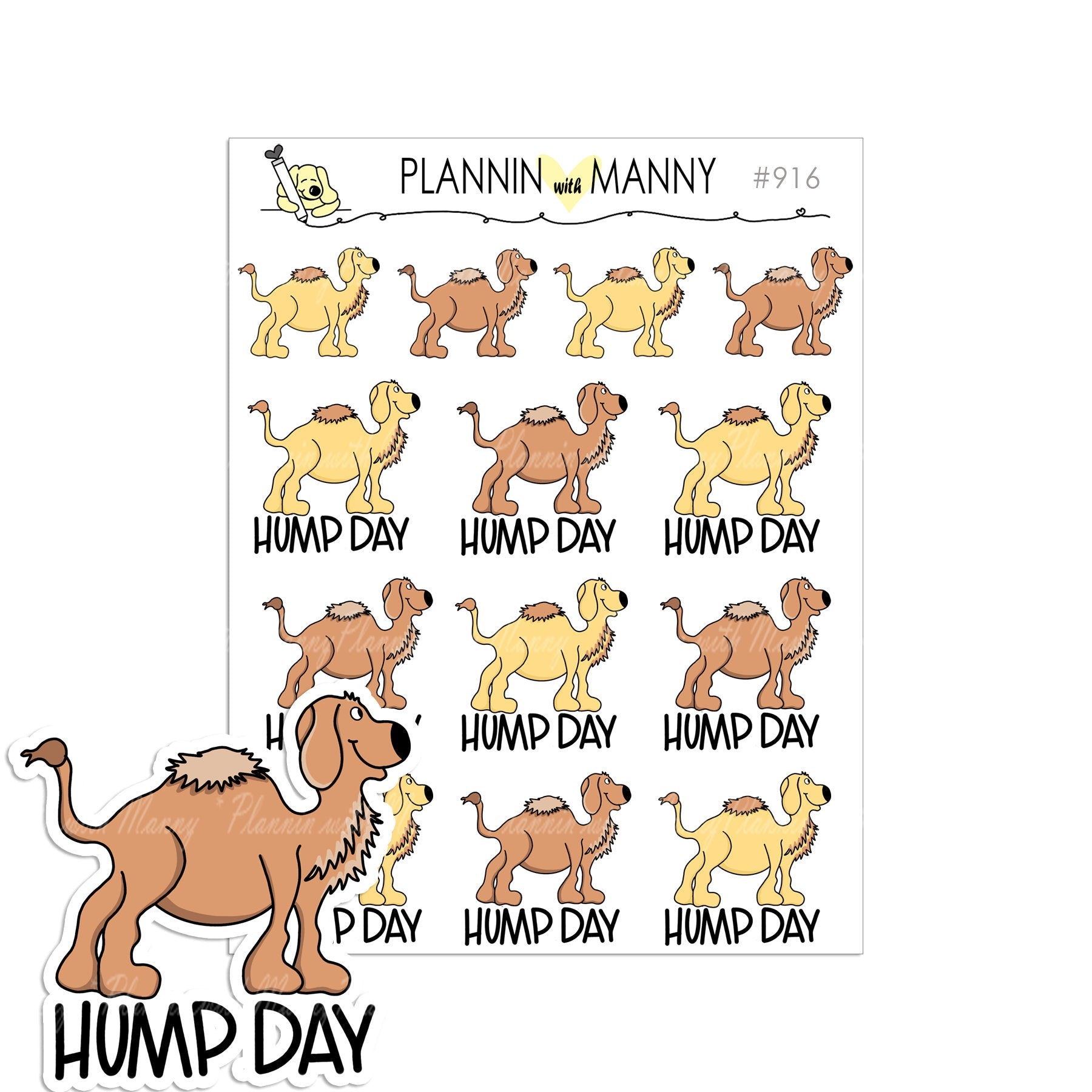 916 Hump Day Planner Stickers
