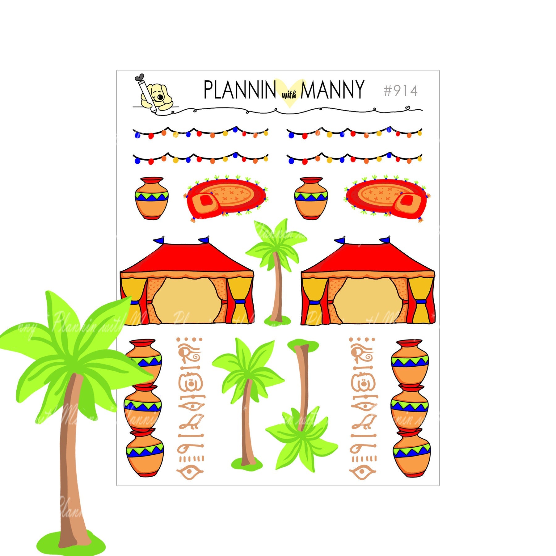 914 Egyptian Deco Planner Stickers