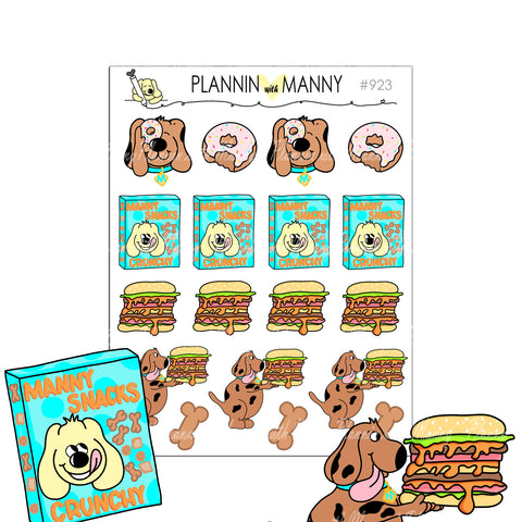 923 MANNY SNACKS Planner Stickers - Manny Doo Collection