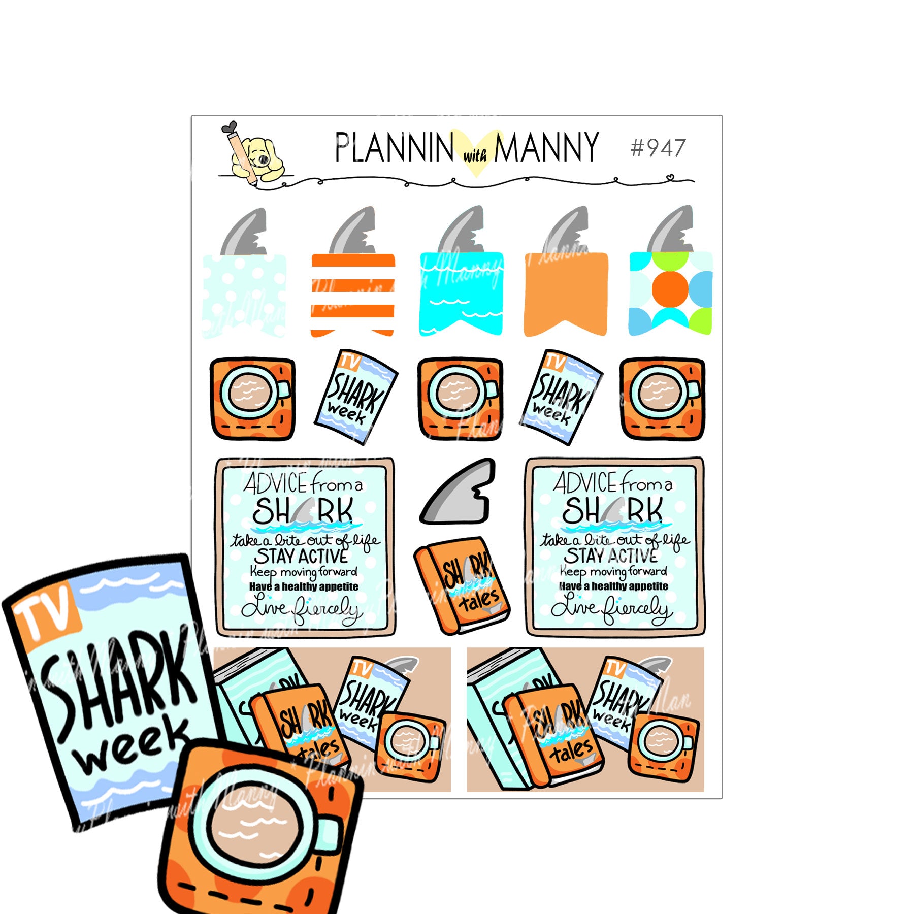 947 Sharklife Planner Stickers