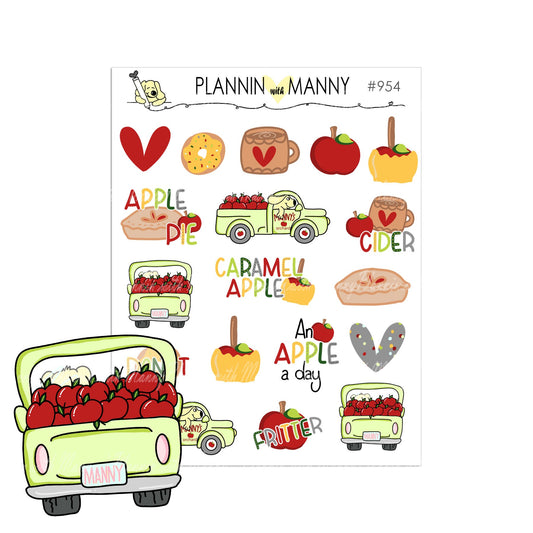 954 APPLE DAYS Mixed Planer Stickers- Apple Days Collection