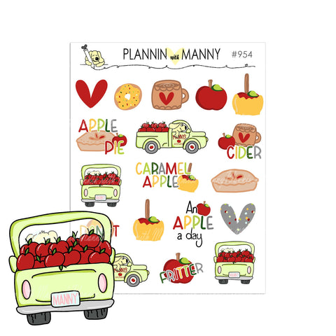 954 APPLE DAYS Mixed Planer Stickers- Apple Days Collection