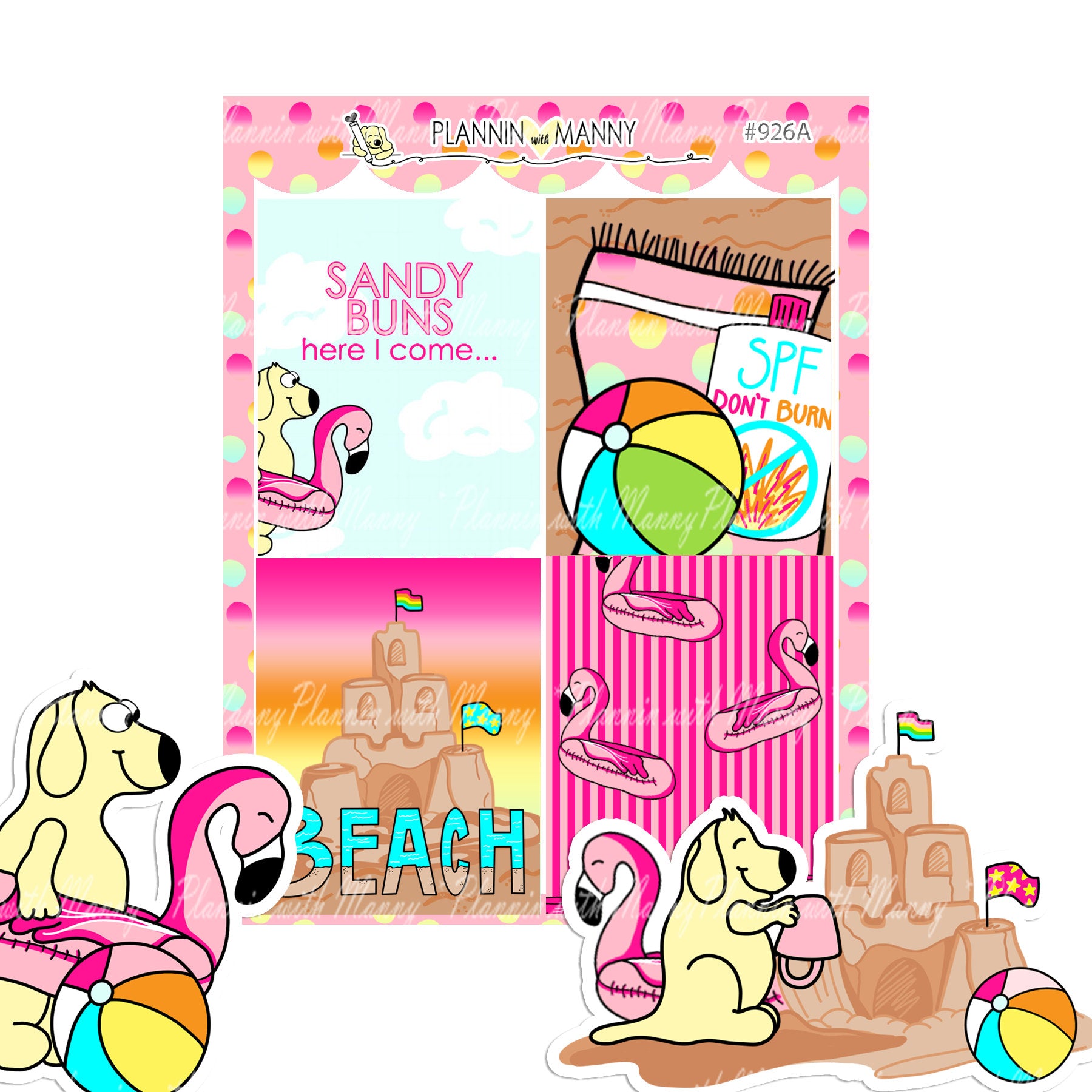 926 VERTICAL MINI Weekly Planner Stickers - Sandy Buns Collection