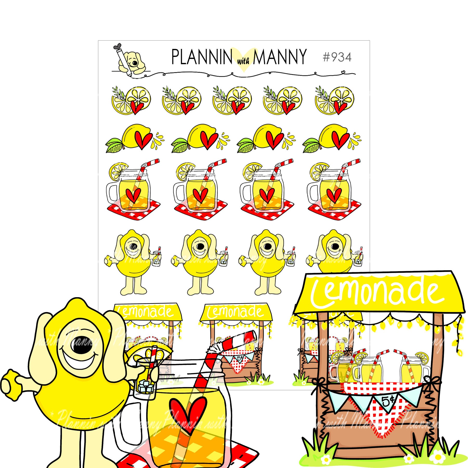 934 Give Me Lemons Mixed Planner Stickers - Give Me Lemons Collection