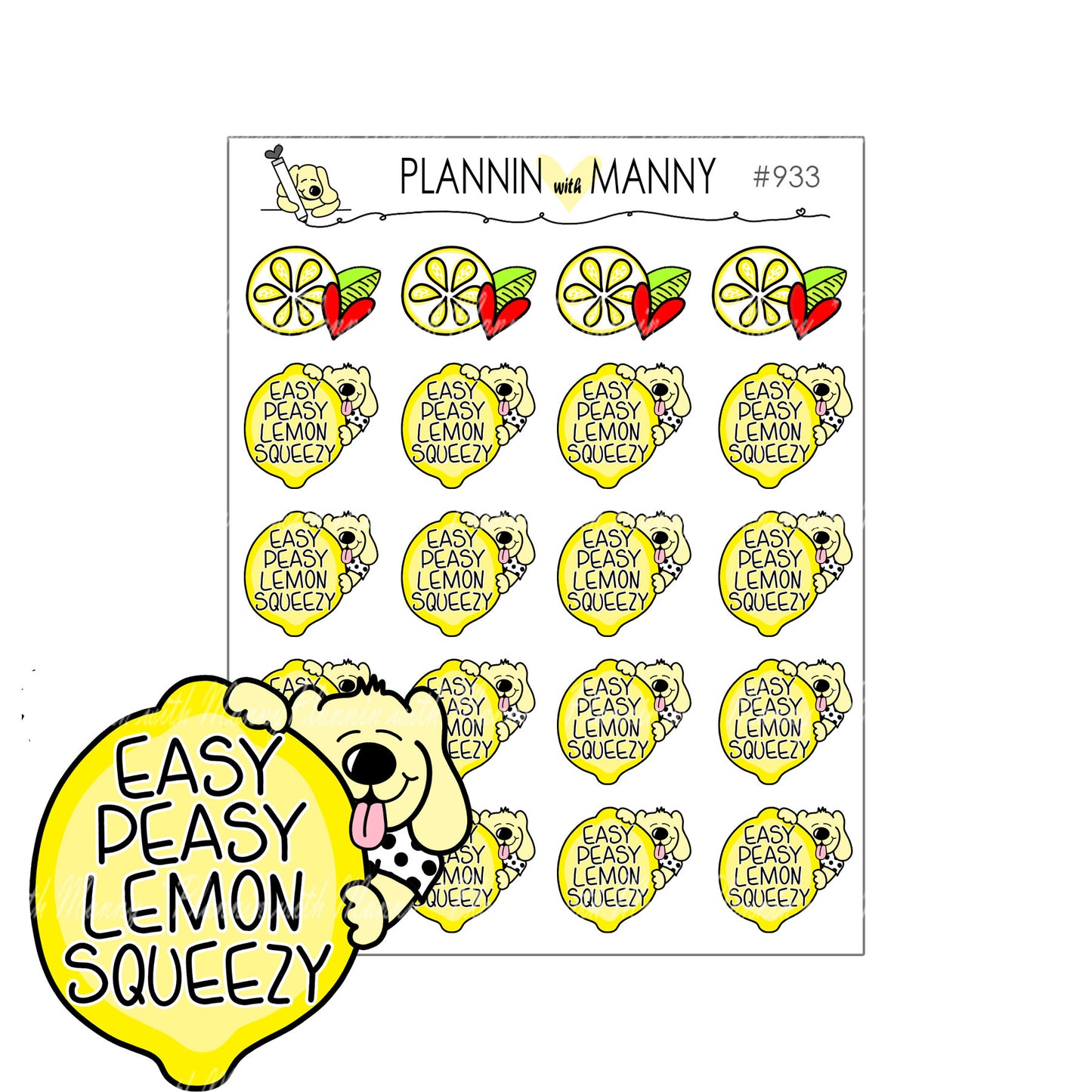 933 EASY PEASY LEMON SQUEEZY Planner Stickers - Give Me Lemons Collection