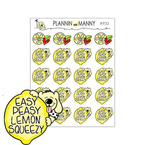 933 EASY PEASY LEMON SQUEEZY Planner Stickers - Give Me Lemons Collection