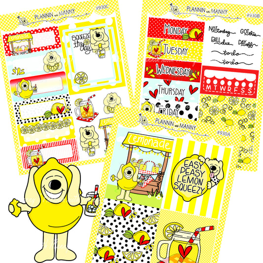 930 VERTICAL MINI Weekly Kit - Give Me Lemons Collection