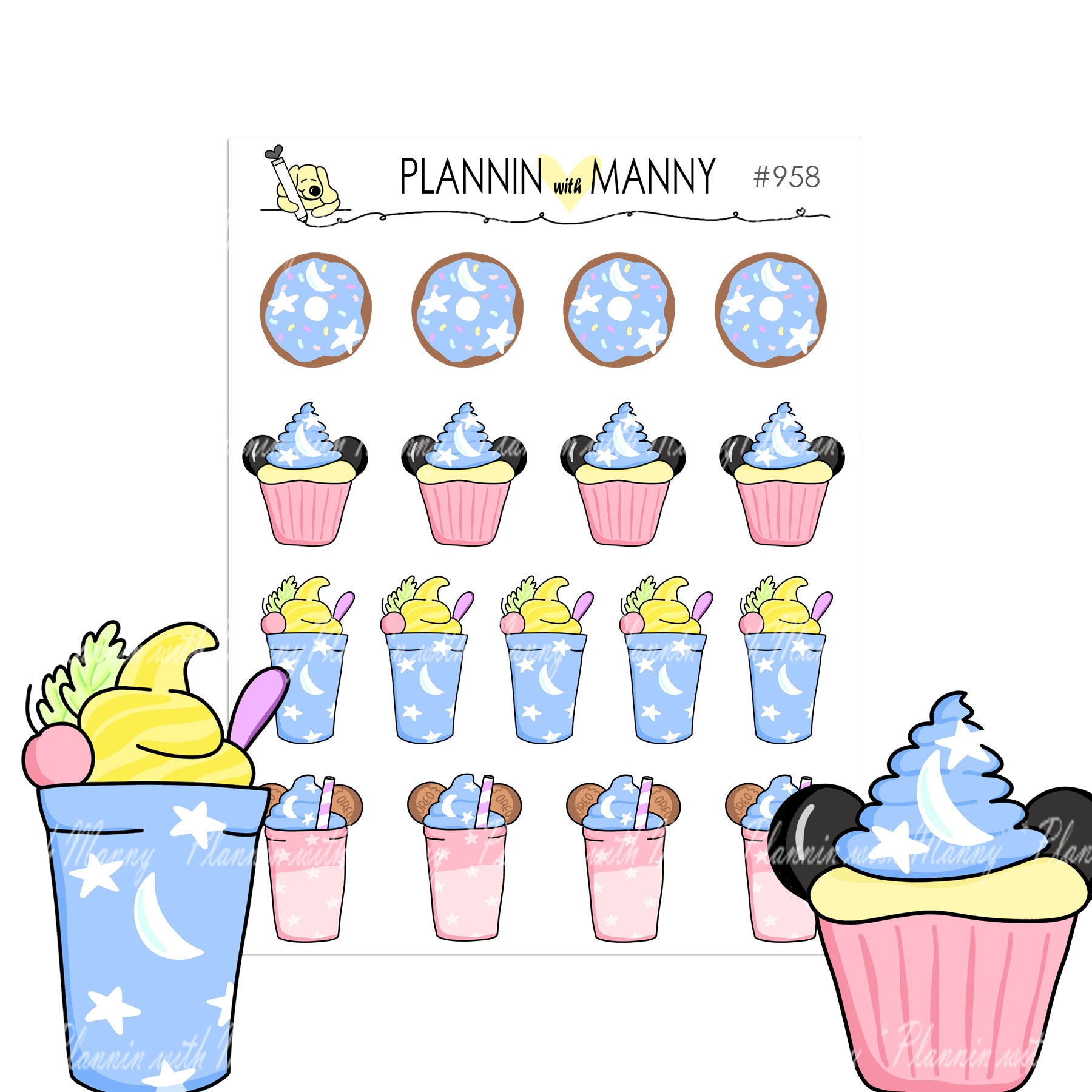 958 MAGICAL MANNY TREAT Planner Stickers - Magical Manny Collection