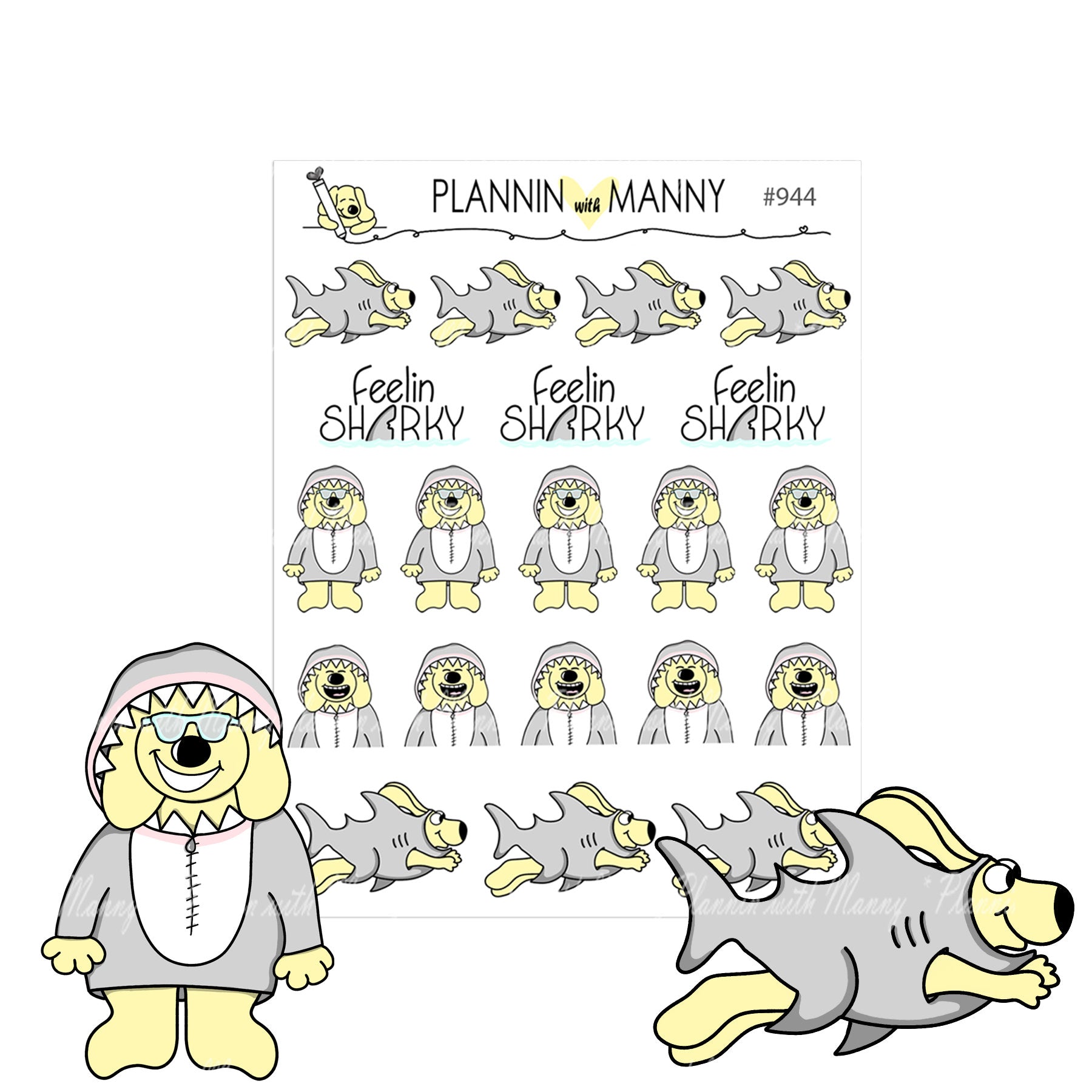 944 FEELIN SHARKY Planner Stickers