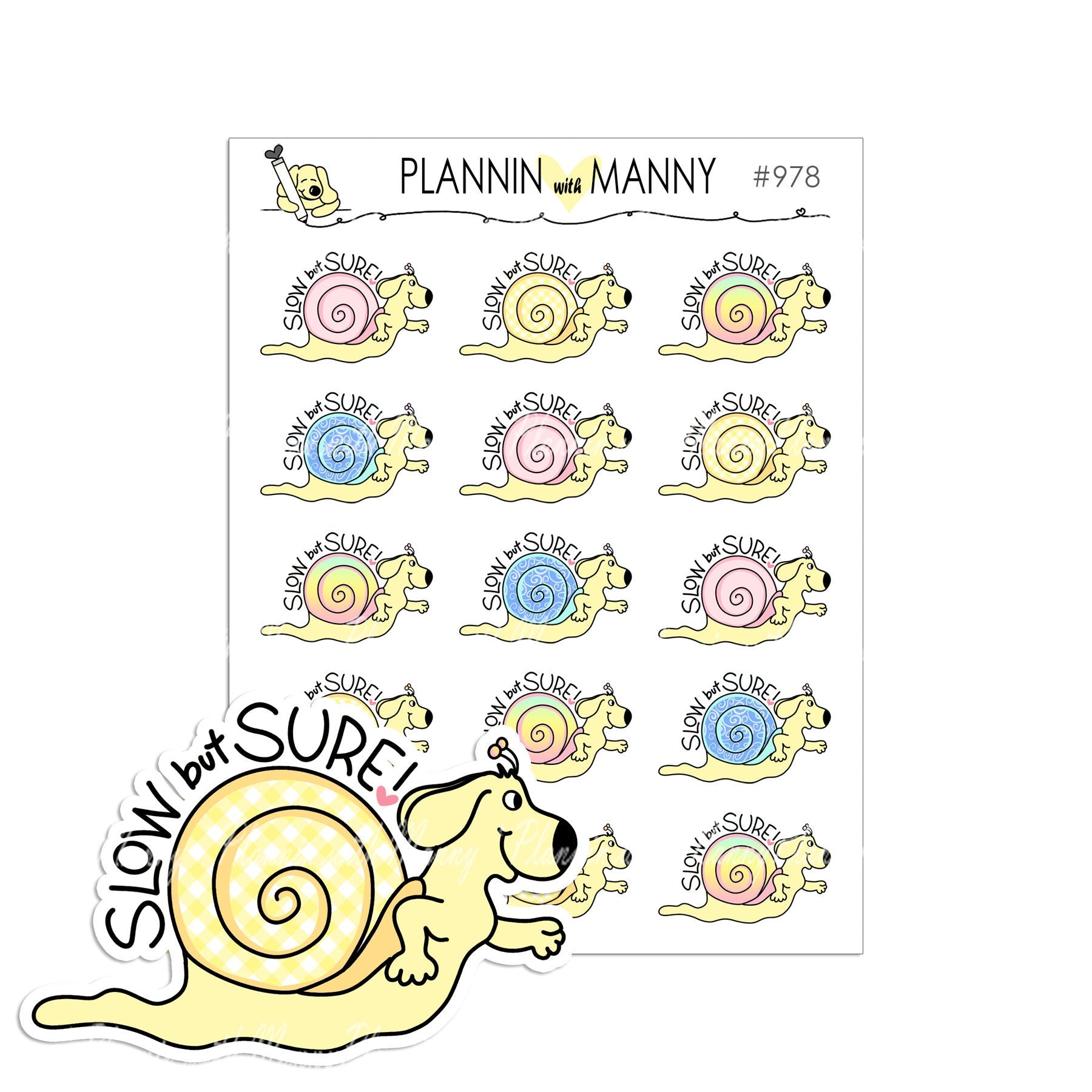 978 SLOW BUT SURE Planner Stickers
