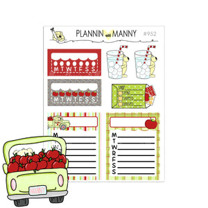 952, APPLE DAYS Tracker Planner Stickers - Apple Days Collection