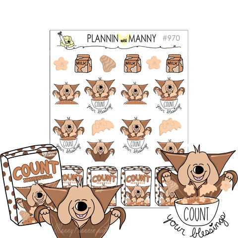 970 COUNT MANNULA Planner Stickers - Monster Appetite Collection