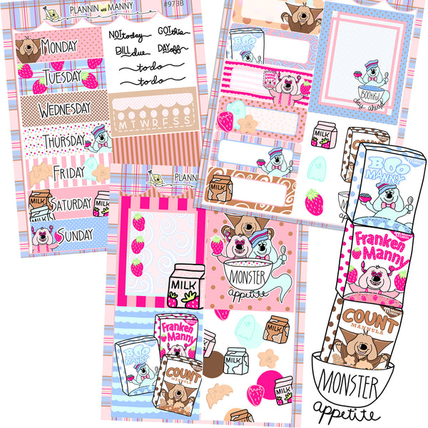 973 MEGA Weekly Planner Stickers - Monster Appetite Collection