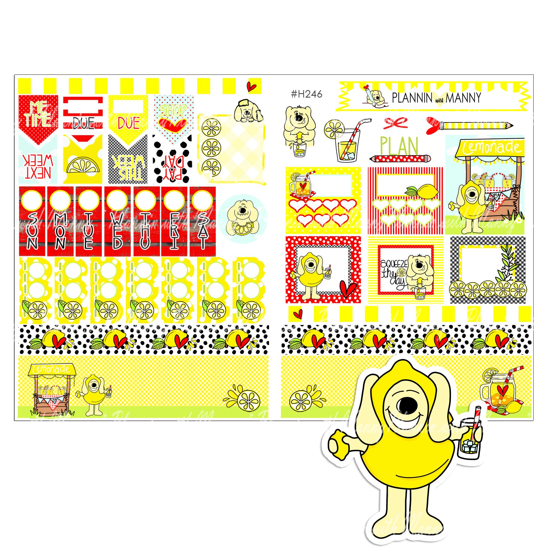 H246 HOBONICHI Weekly Planner Stickers - Give Me Lemons Collection