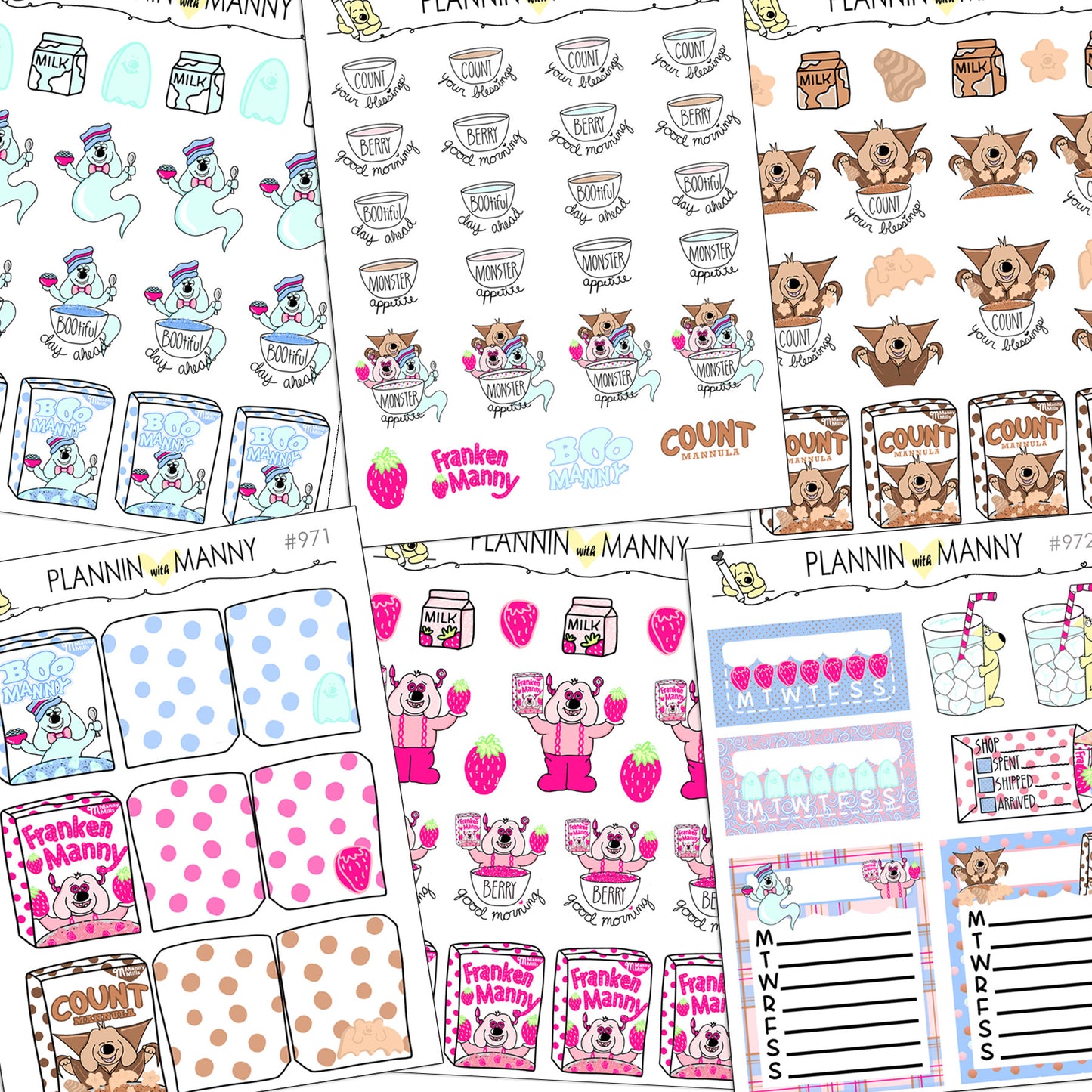 973 MEGA Weekly Planner Stickers - Monster Appetite Collection