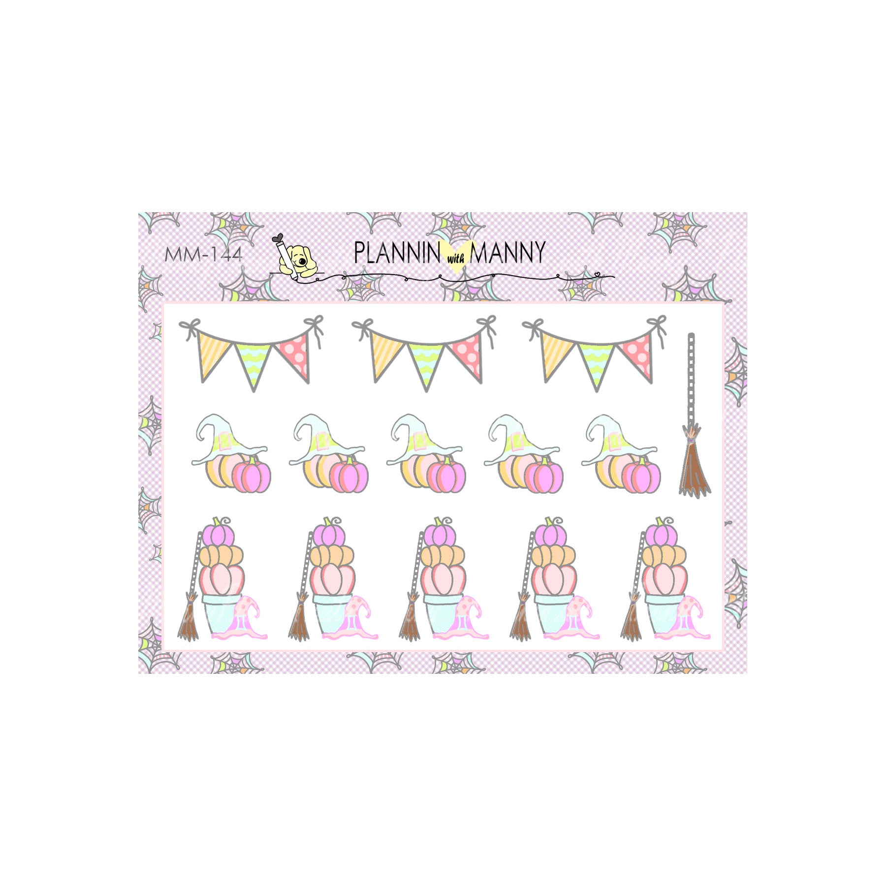 MM144 MICRO Pumpkins and Banner Planner Stickers - Spooky Bits Collection