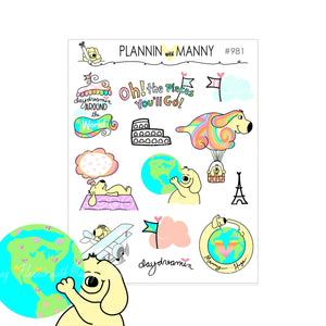 981 DayDreamin Around the World Planner Sticker Assortment- DayDreamin Collection