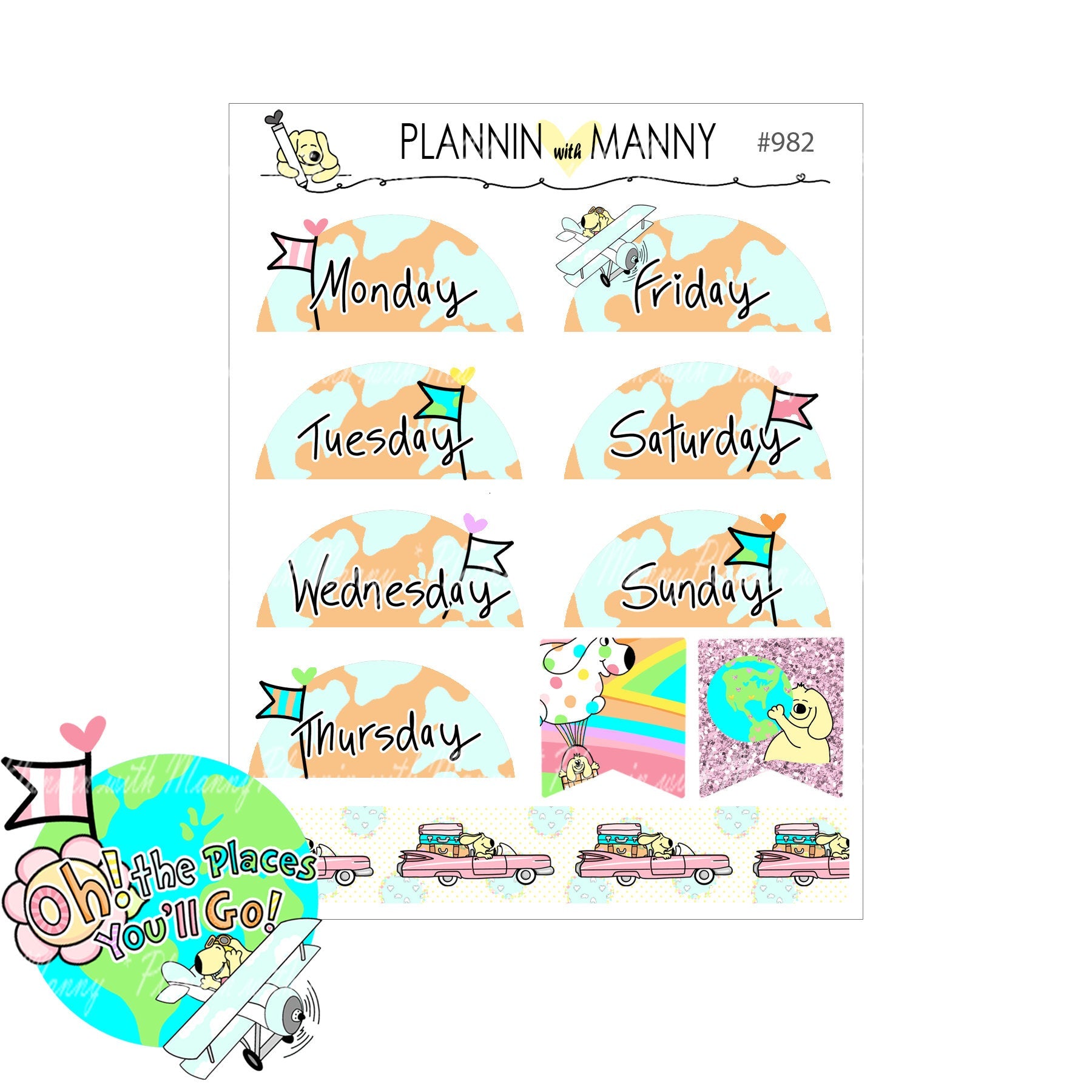 982 DayDreamin Date Cover Planner Stickers - DayDreamin Collection