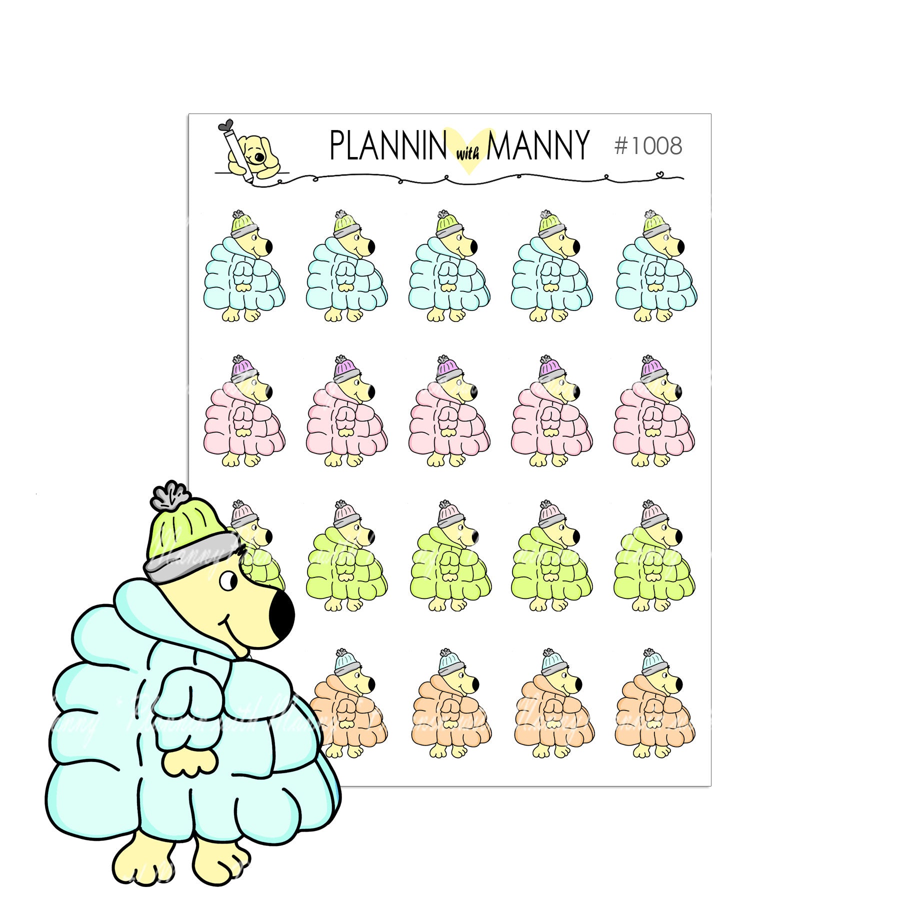 1008 BUNDLE UP MANNY Planner Stickers