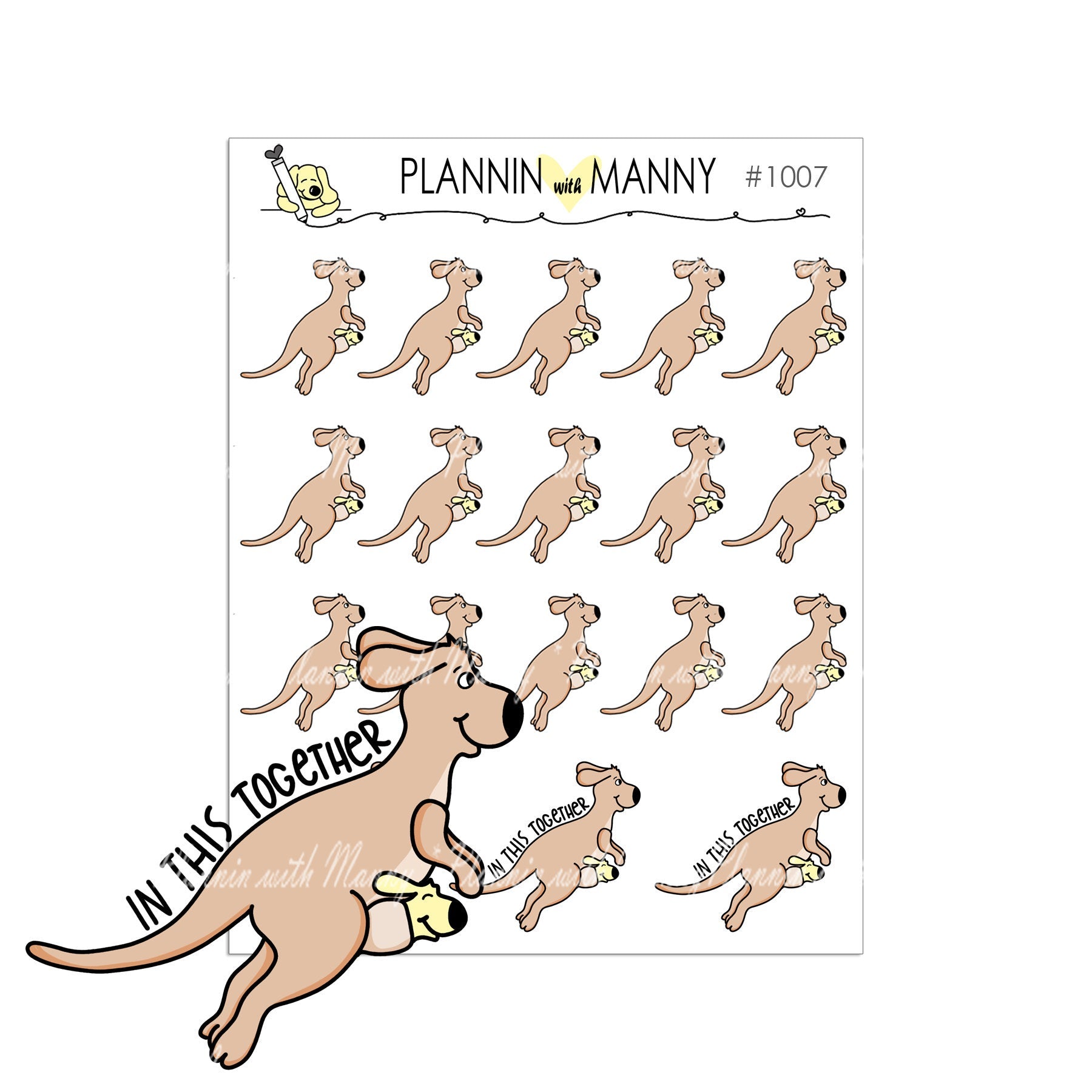 1007 IN THIS TOGETHER KANGEROO Planner Stickers