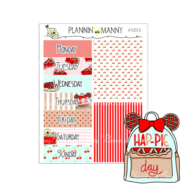 L1010 VERTCIAL Weekly Planner Stickers - I love Pie Collection