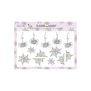 MM140 MICRO Spiders and Webs Planner Stickers - Spooky Bits Collection