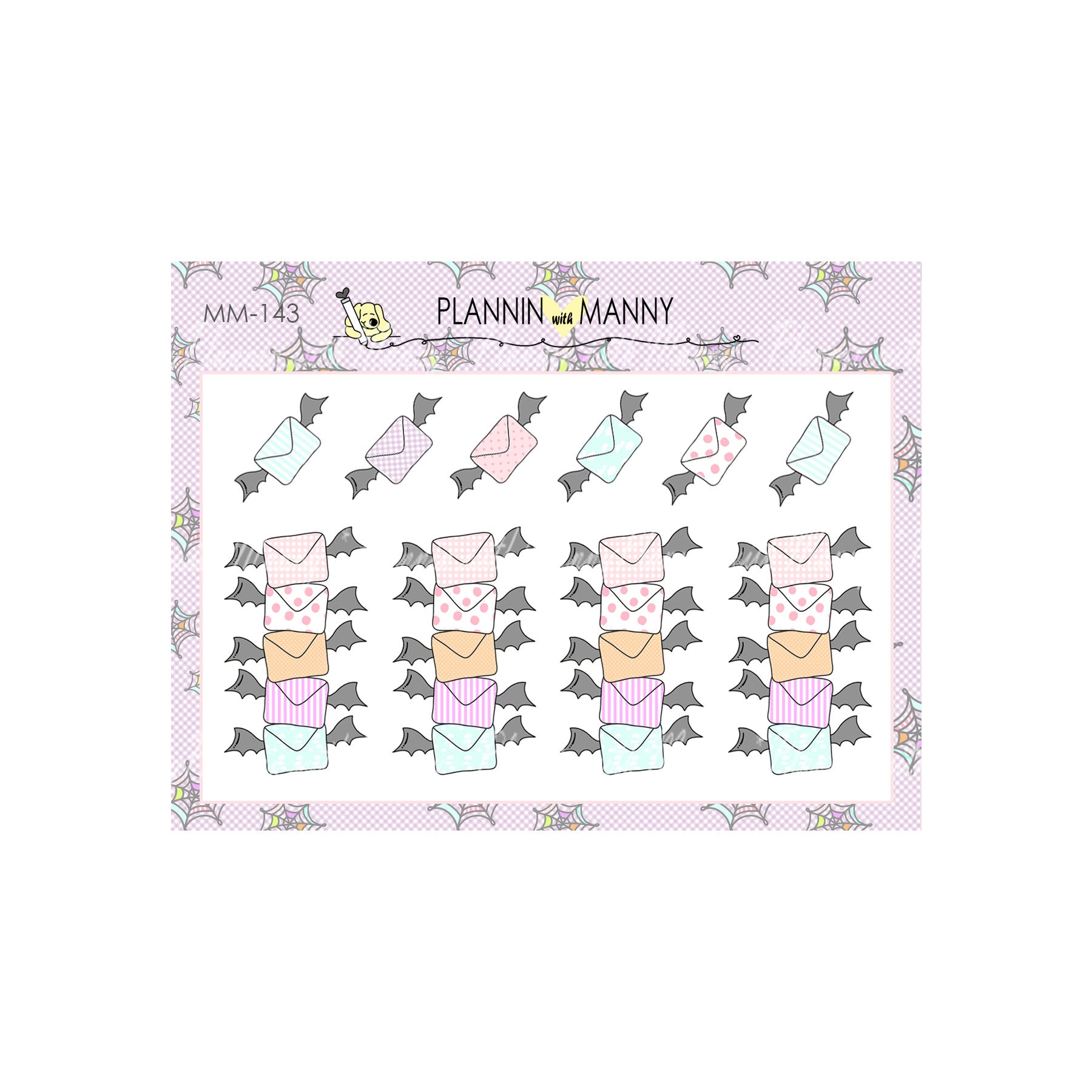 MM43 MICRO Batty Mail Planner Stickers - Spooky Bits Collection