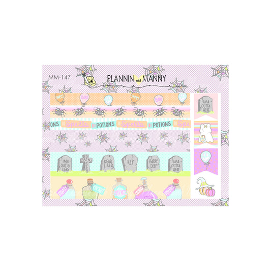 MM147 MICRO Spooky Bits Mini Washi Strips - Spooky Bits Collection